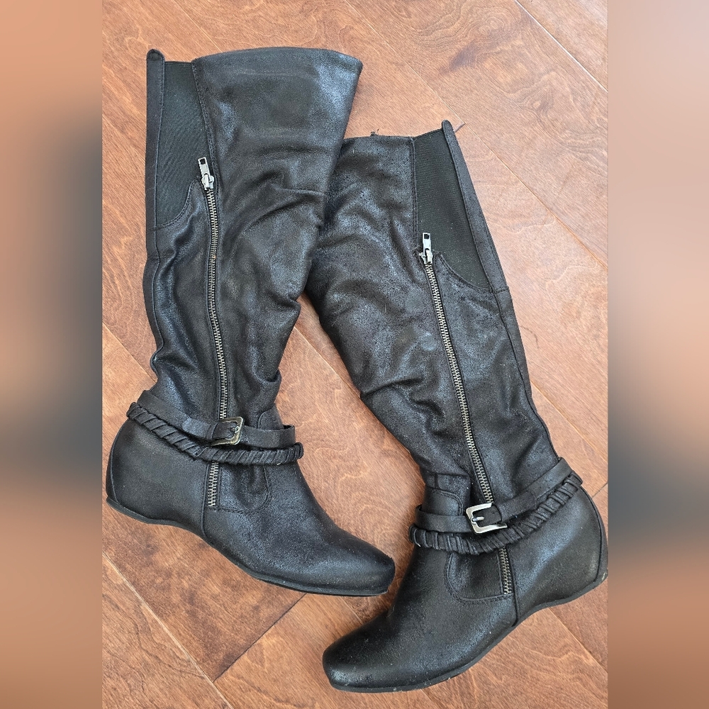 BareTraps SHANIA Black Over the Knee Boots. Size 8.